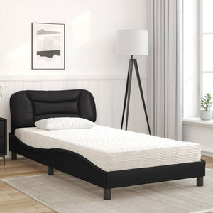 Bett mit Matratze Hvar Schwarz 100x200 cm