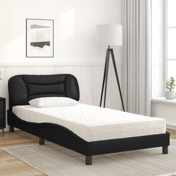 Bett mit Matratze Hvar Schwarz 100x200 cm
