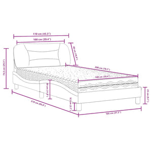 Bett mit Matratze Hvar Schwarz 100x200 cm