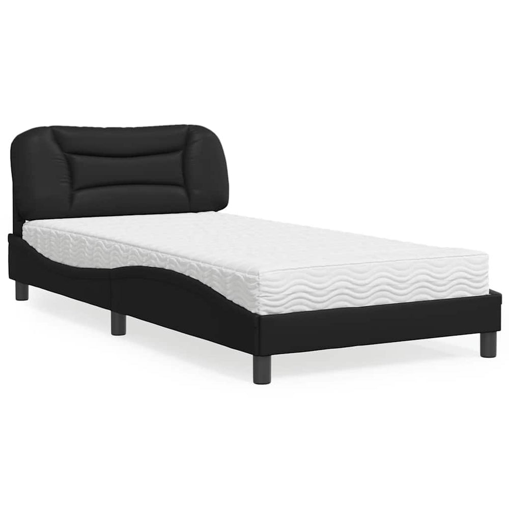 Bett mit Matratze Hvar Schwarz 100x200 cm
