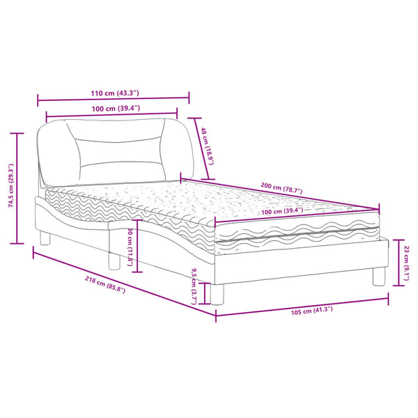 Bett mit Matratze Hvar Cappuccino 100x200 cm
