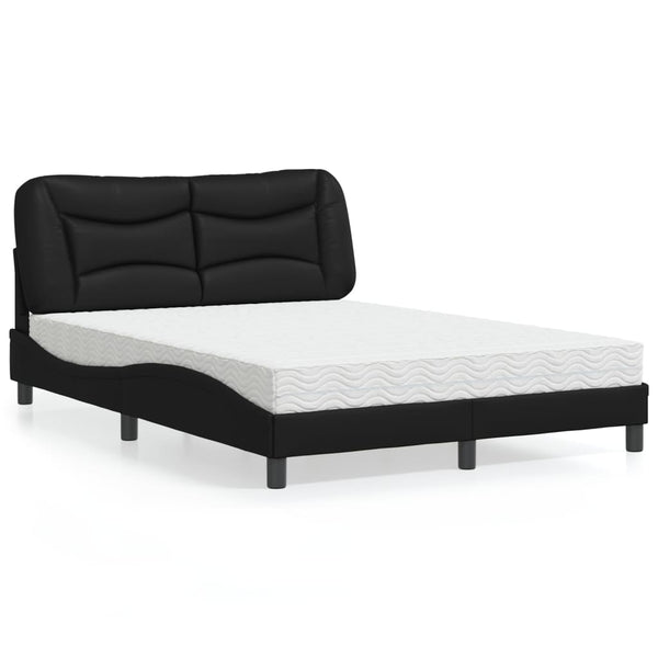 Bett mit Matratze Hvar Schwarz 140x190 cm