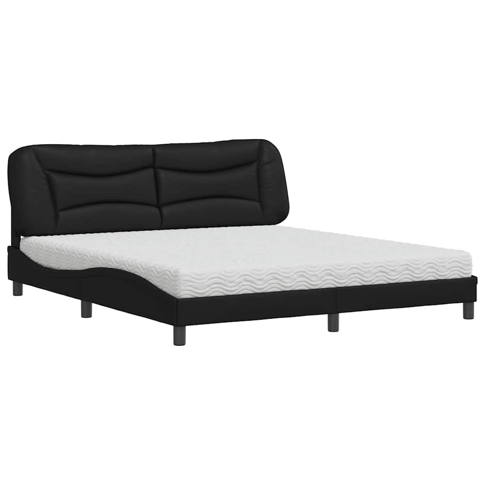 Bett mit Matratze Hvar Schwarz 180x200 cm