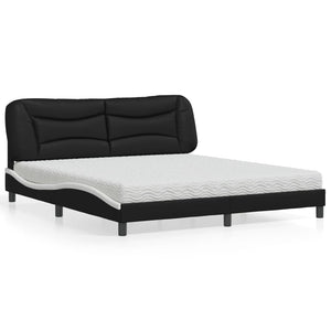 Bett mit Matratze Hvar 180x200 cm Schwarz/Weiß