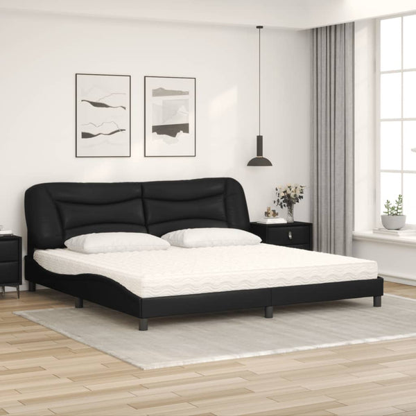 Bett mit Matratze Hvar Schwarz 200x200 cm