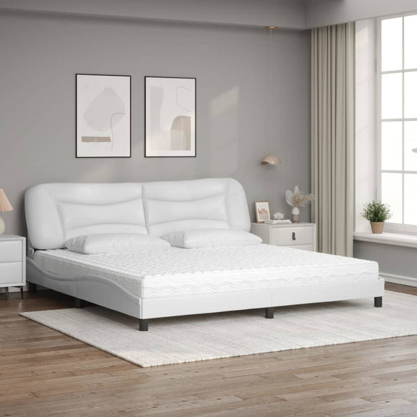 Bett mit Matratze Hvar Weiß 200x200 cm