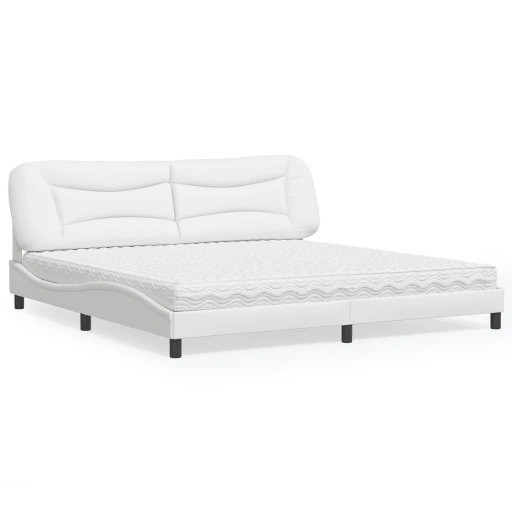 Bett mit Matratze Hvar Weiß 200x200 cm