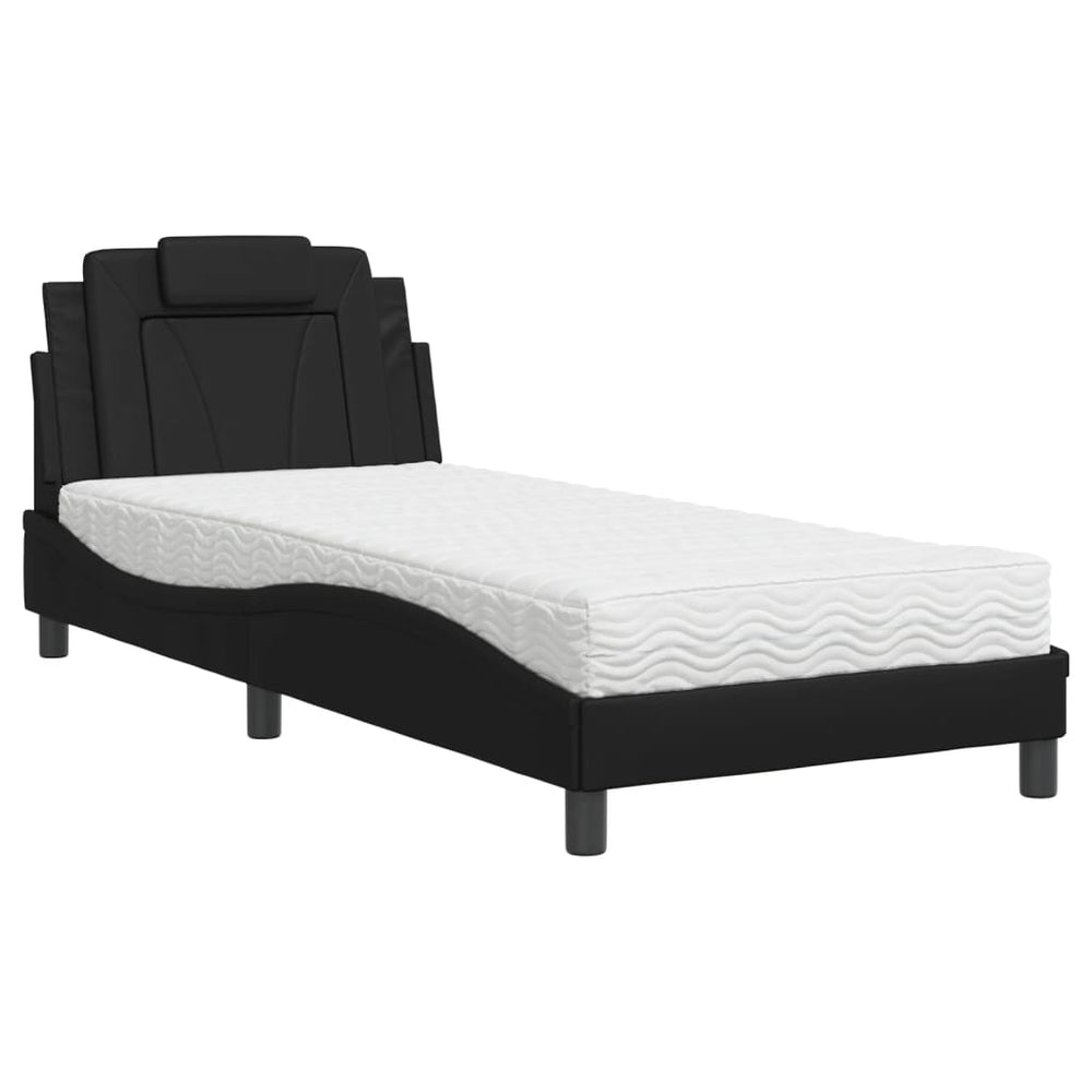 Bett Viana Schwarz mit Matratze 80x200 cm