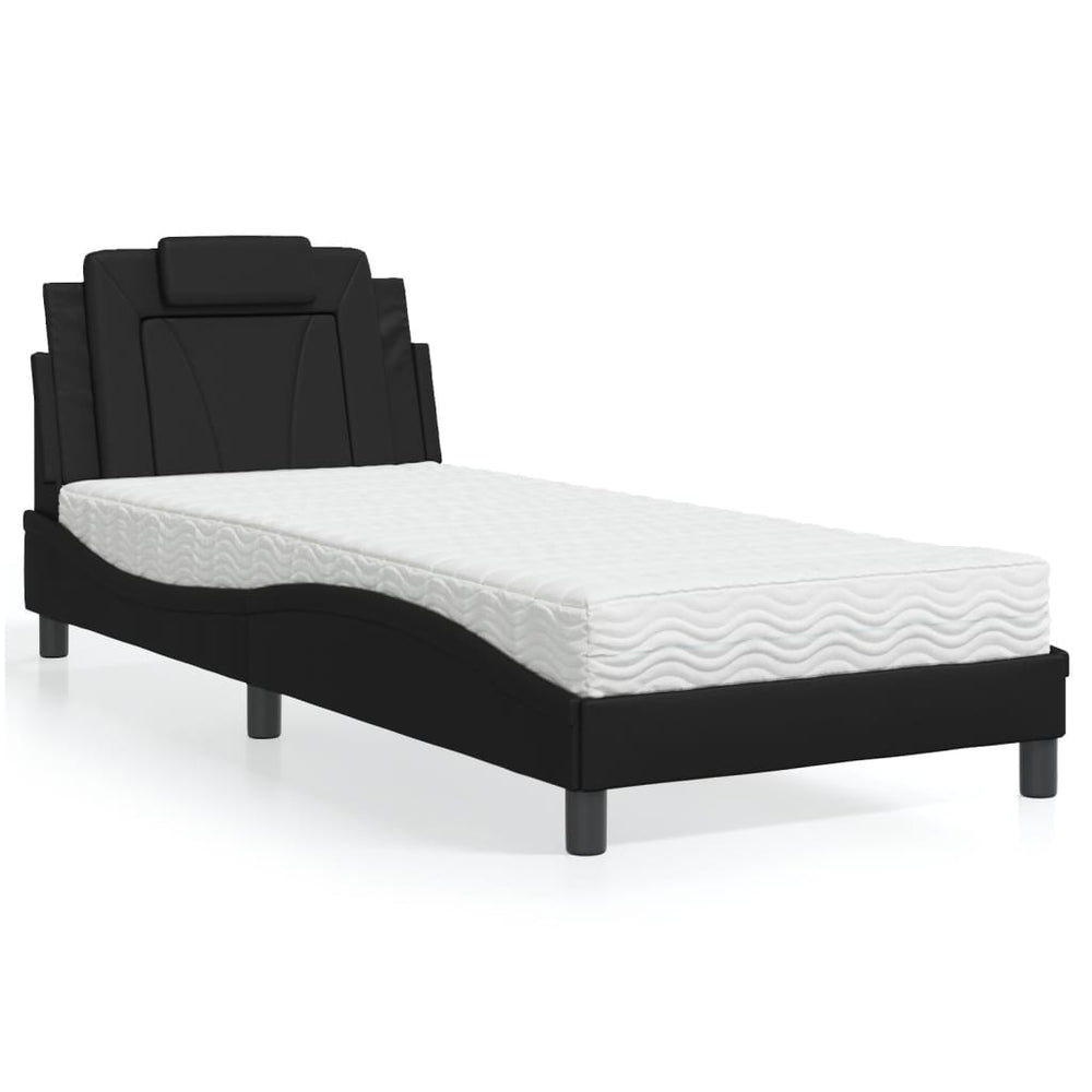 Bett Viana Schwarz mit Matratze 80x200 cm
