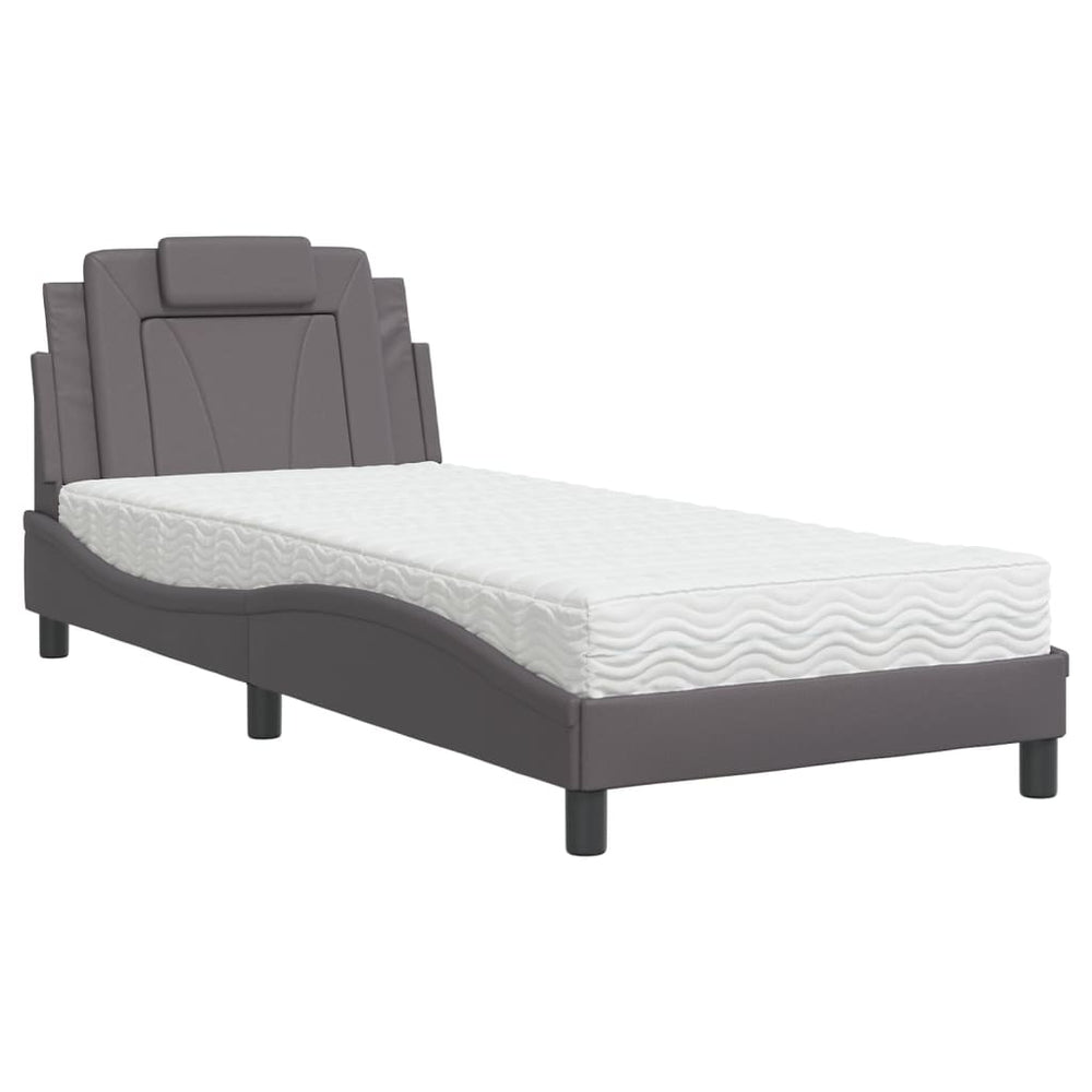 Bett Viana mit Matratze Grau 80x200 cm