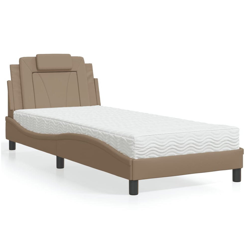 Bett Viana mit Matratze 80x200 cm Cappuccino-Braun