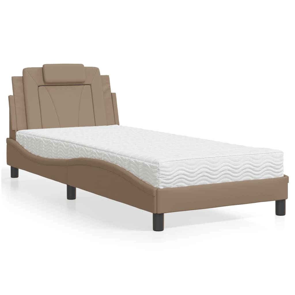 Bett Viana mit Matratze 80x200 cm Cappuccino-Braun