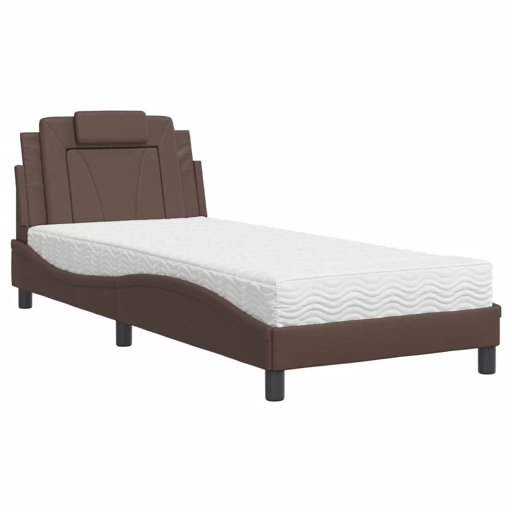 Bett Viana mit Matratze Braun 90x200 cm