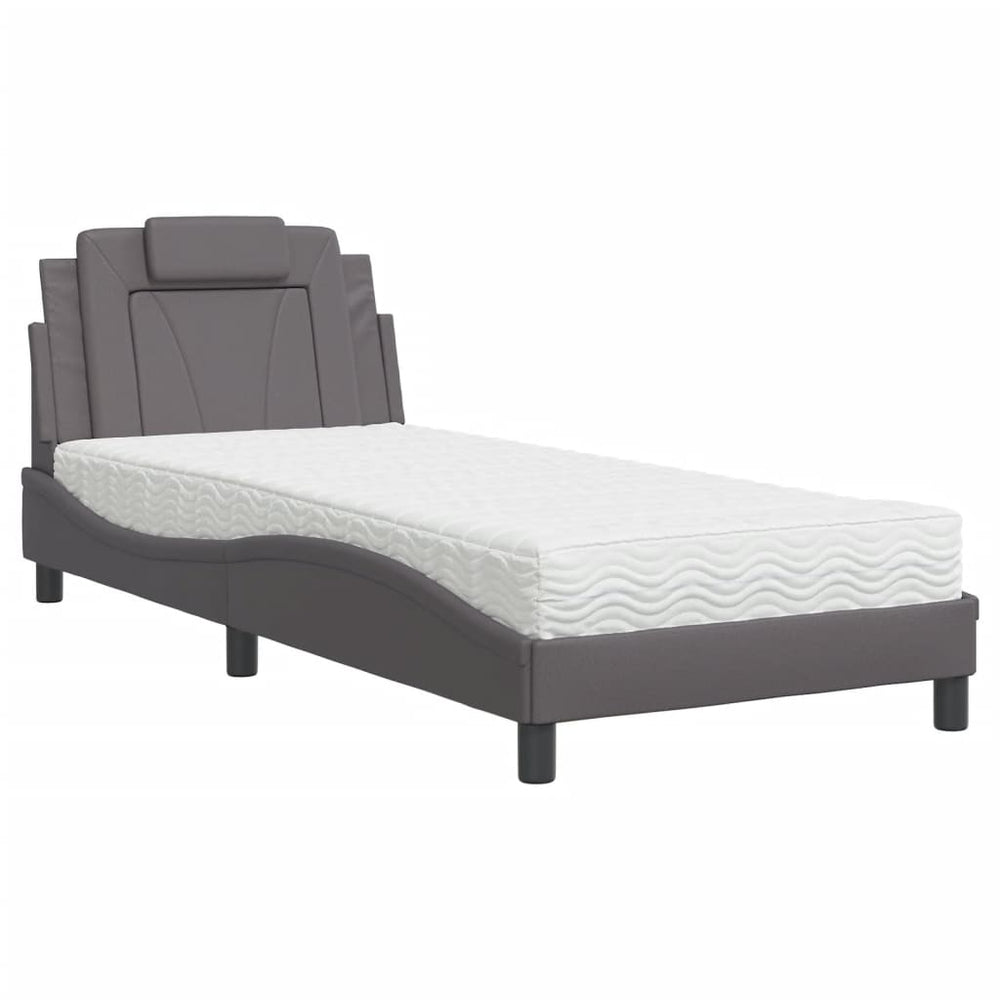 Bett Viana Grau 90x200 cm mit Matratze