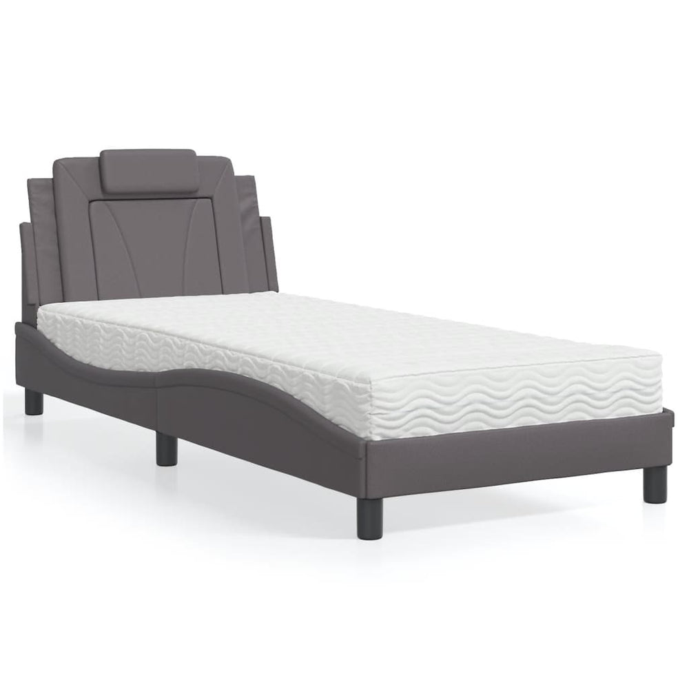 Bett Viana Grau 90x200 cm mit Matratze