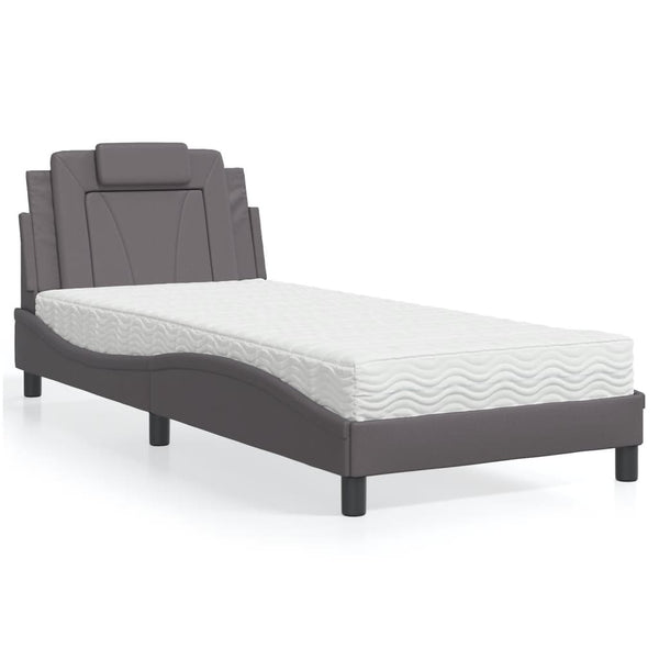 Bett Viana Grau 90x200 cm mit Matratze