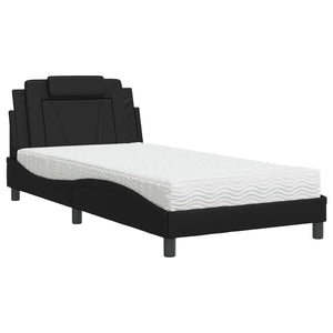 Bett Viana mit Matratze 100x200 cm Kunstleder Schwarz