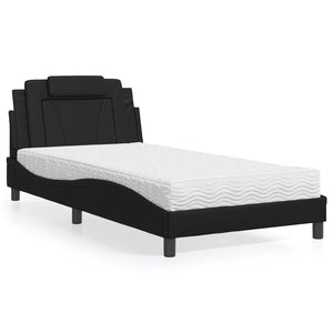 Bett Viana mit Matratze 100x200 cm Kunstleder Schwarz
