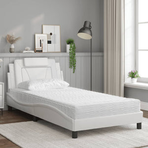 Bett Viana mit Matratze 100x200 cm Kunstleder Weiß