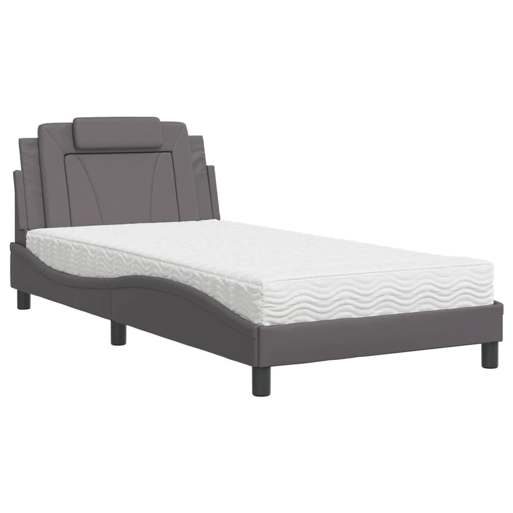 Bett Viana mit Matratze Grau 100x200 cm