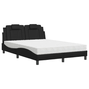 Bett Viana mit Matratze 120x200 cm Schwarz Kunstleder