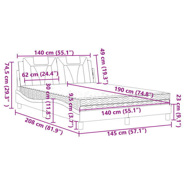 Bett Viana mit Matratze Braun 140x190 cm