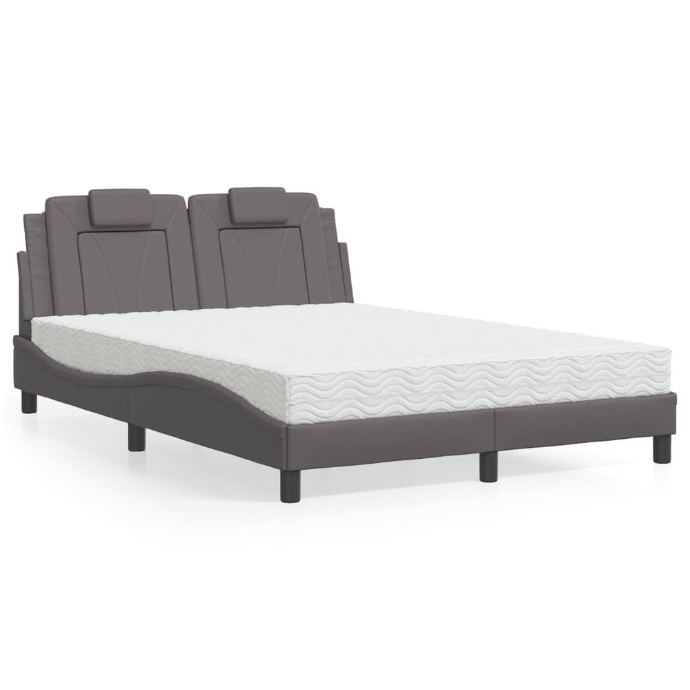 Bett Viana mit Matratze Grau 140x190 cm