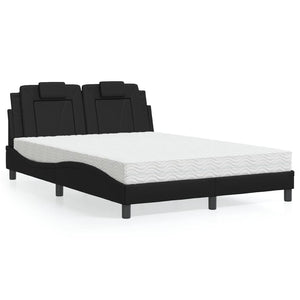 Bett Viana mit Matratze 140x200 cm, Kunstleder Schwarz
