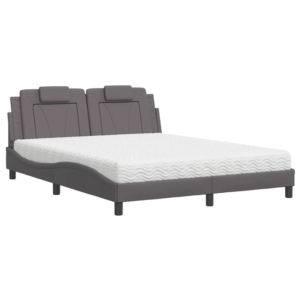 Bett Viana mit Matratze Grau 160x200 cm