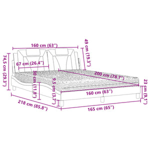 Bett Viana mit Matratze Grau 160x200 cm