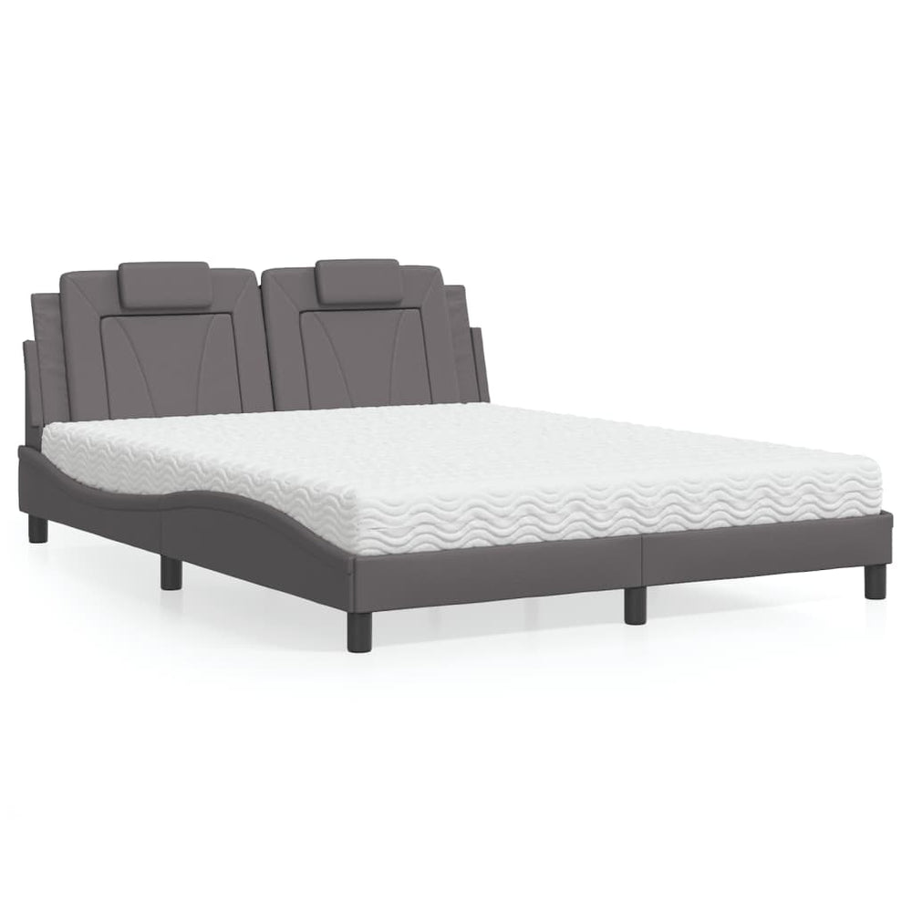 Bett Viana mit Matratze Grau 160x200 cm