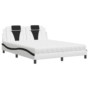 Bett Viana mit Matratze 160x200 cm Kunstleder Weiß/Schwarz