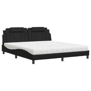 Bett Viana mit Matratze 180x200 cm Kunstleder Schwarz