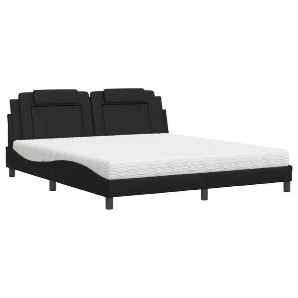 Bett Viana mit Matratze 180x200 cm Kunstleder Schwarz