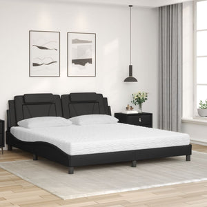 Bett Viana mit Matratze 180x200 cm Kunstleder Schwarz