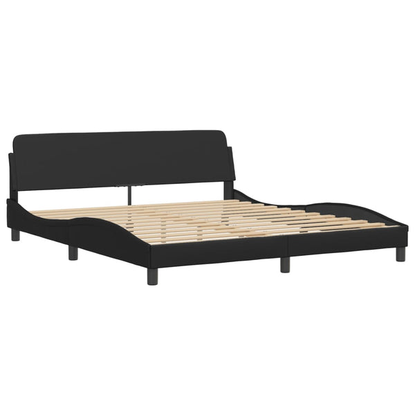 Bett Viana mit Matratze 180x200 cm Kunstleder Schwarz