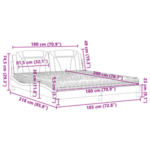 Bett Viana mit Matratze 180x200 cm Kunstleder Schwarz