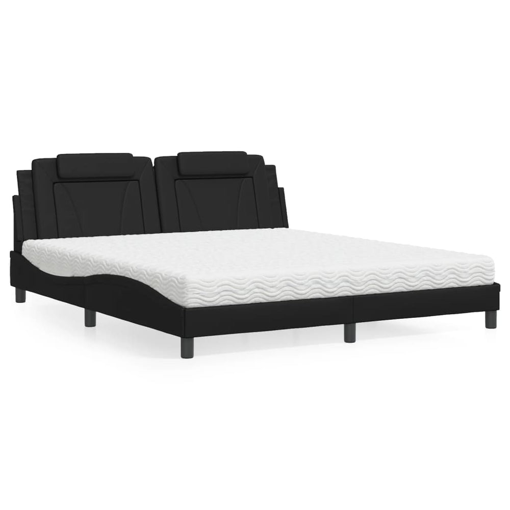 Bett Viana mit Matratze 180x200 cm Kunstleder Schwarz