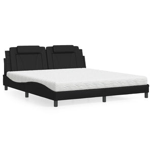 Bett Viana mit Matratze 180x200 cm Kunstleder Schwarz