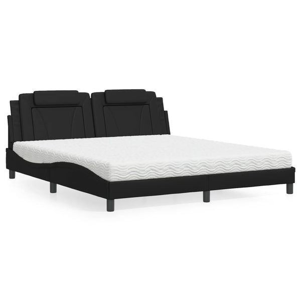 Bett Viana mit Matratze 180x200 cm Kunstleder Schwarz