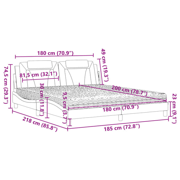 Bett Viana mit Matratze Braun 180x200 cm