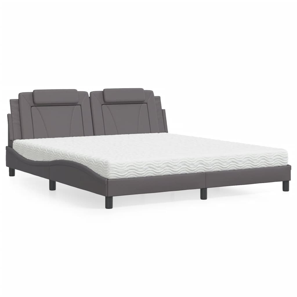 Bett Viana mit Matratze Grau 180x200 cm