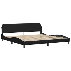 Bett Viana mit Matratze 200x200 cm, Kunstleder Schwarz