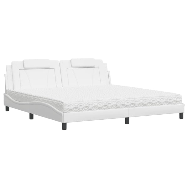 Bett Viana mit Matratze 200x200 cm Kunstleder Weiß