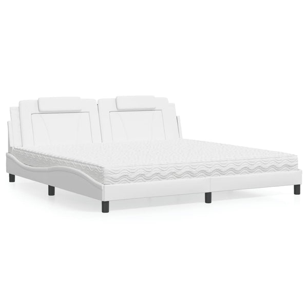 Bett Viana mit Matratze 200x200 cm Kunstleder Weiß