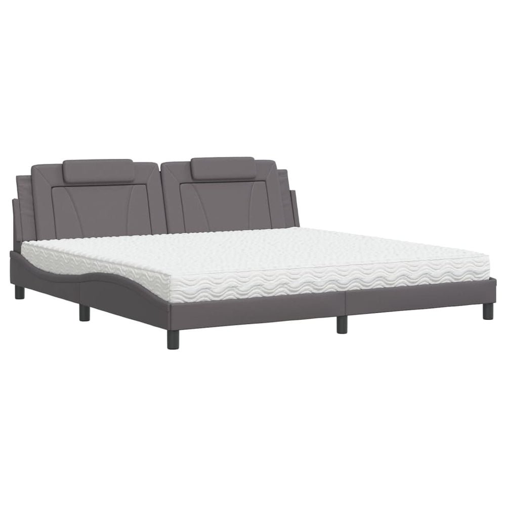 Bett Viana mit Matratze Grau 200x200 cm