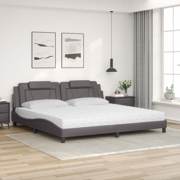 Bett Viana mit Matratze Grau 200x200 cm