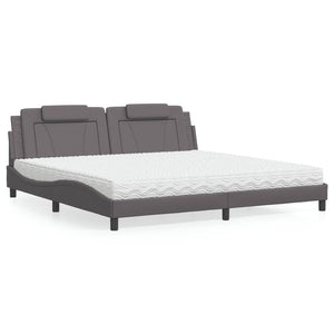 Bett Viana mit Matratze Grau 200x200 cm