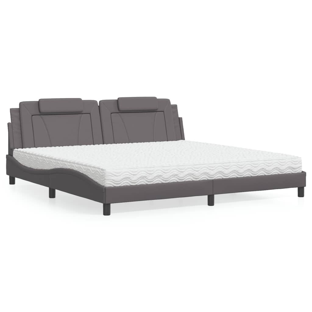 Bett Viana mit Matratze Grau 200x200 cm