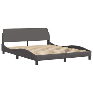 vidaXL Lit avec matelas "Zadar" Gris 160x200 cm Similicuir
